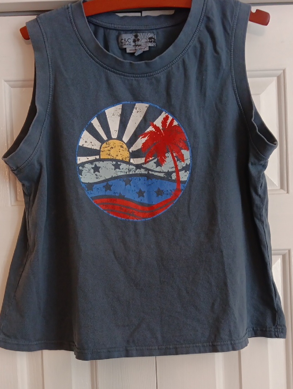 C & C California Slate Blue Tank Top - Size L